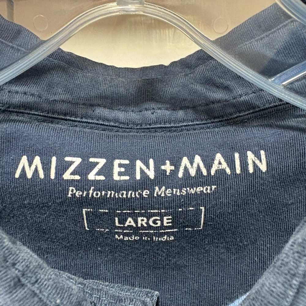 Mizzen+Main Shirt Mens Size Large Golf Polo Classic Blue All Over Print - Picture 2 of 4